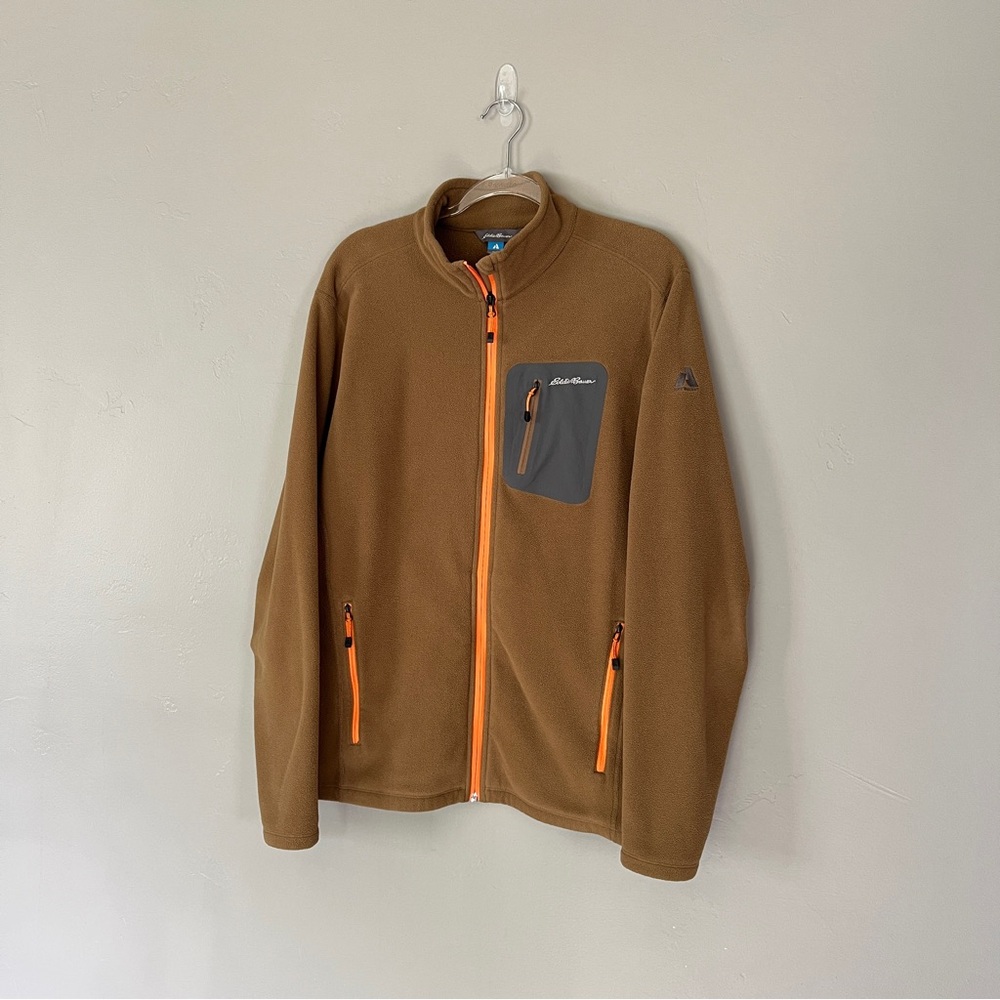 Eddie Bauer First Ascent Polartec Full Zip Fleece Jacket L Gorpcore Brown Orange - Picture 3 of 10